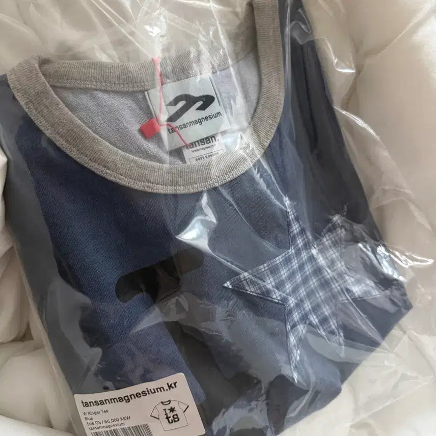 [BUNJANG] Tansan Magnesium Ringer T-shirt Blue Size 1 / 탄산마그네슘 링거 티셔츠 블루 1사이즈 새상품
