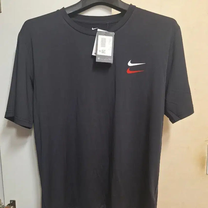 [BUNJANG] Nike Double Swoosh Water Mesh Short Sleeve T-Shirt Black / 나이키 더블 스우시 기능성 워터 메쉬 반팔 티셔츠 블랙 새상품