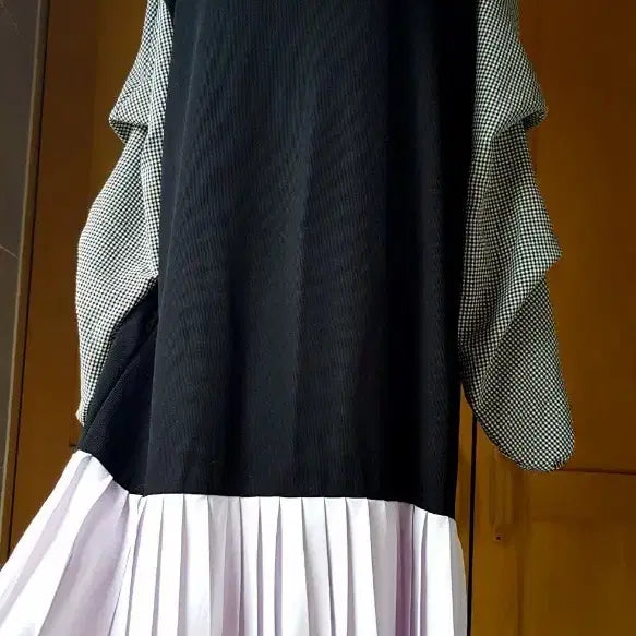 [BUNJANG] 3-Tier Shirring Pleats Long Dress / 에보 3블럭 셔링 플리츠 롱원피스