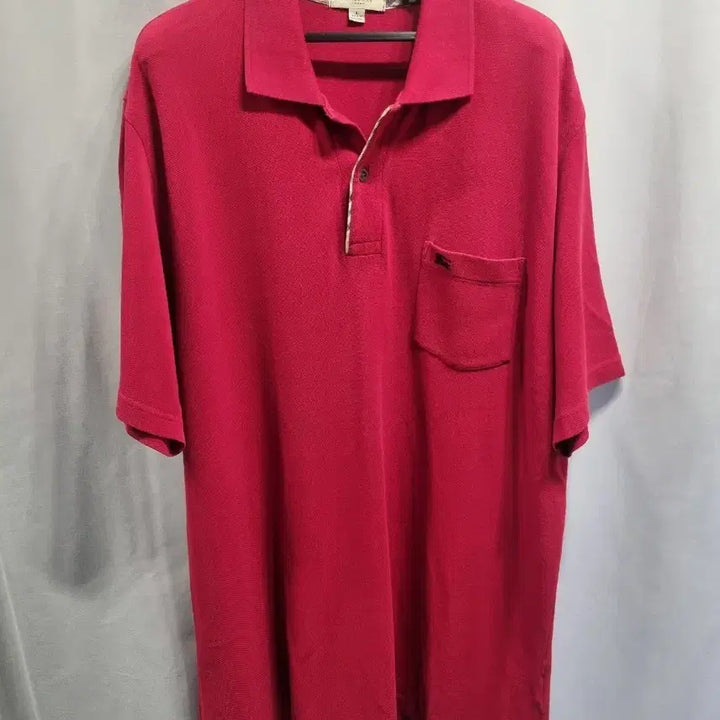 [BUNJANG] Burberry Red Short-Sleeve Polo T-Shirt (L) / 버버리 레드 반팔 카라 티셔츠 L