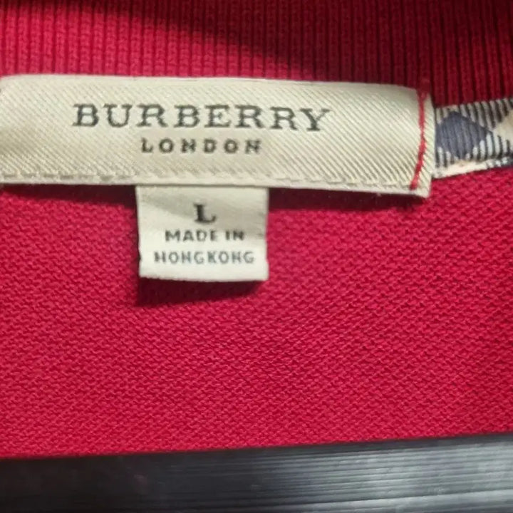 [BUNJANG] Burberry Red Short-Sleeve Polo T-Shirt (L) / 버버리 레드 반팔 카라 티셔츠 L