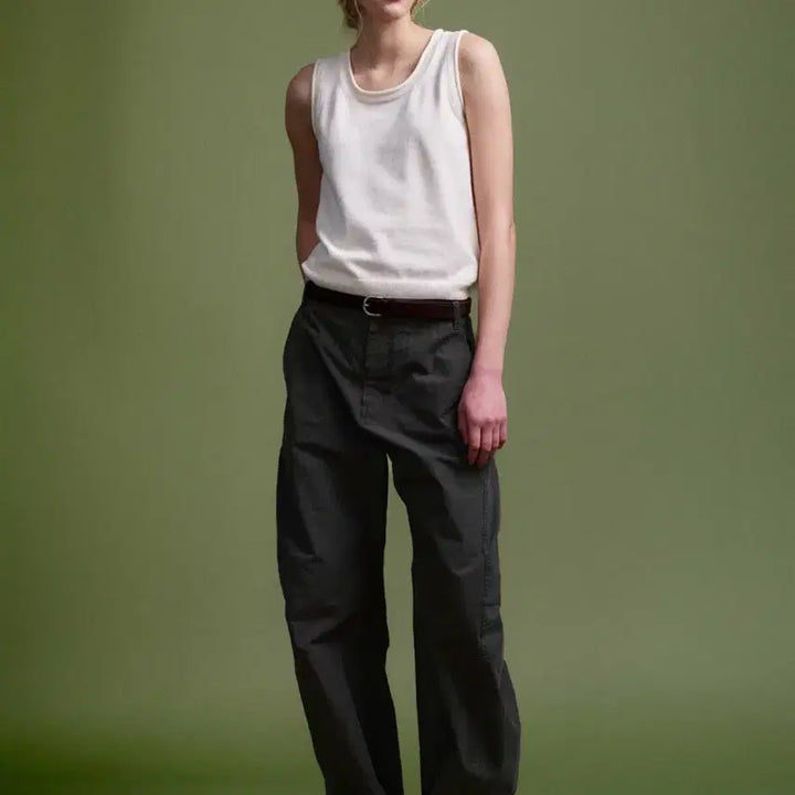 [BUNJANG] Passage Pattern Vintage Cotton Barrel Pants Charcoal M / 파사드패턴 빈티지 코튼 배럴 팬츠 차콜 M