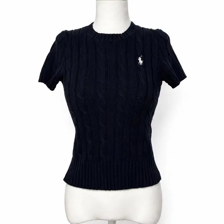 [BUNJANG] Polo Ralph Lauren Navy Cable Short Sleeve Knit S / 폴로 랄프로렌 네이비 케이블 반팔 니트 S (정품/상태좋음)