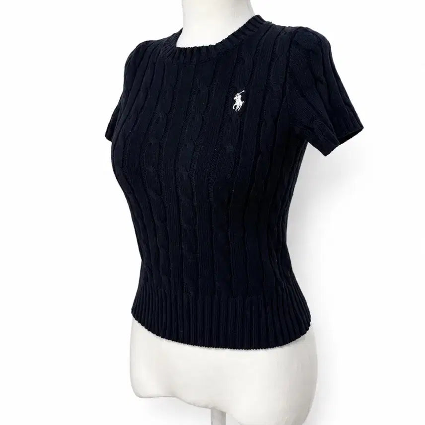 [BUNJANG] Polo Ralph Lauren Navy Cable Short Sleeve Knit S / 폴로 랄프로렌 네이비 케이블 반팔 니트 S (정품/상태좋음)