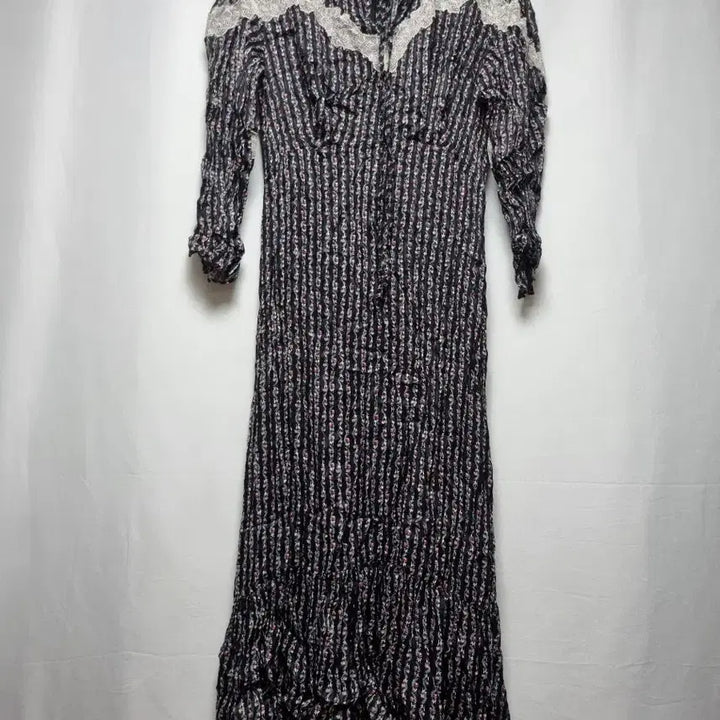 [BUNJANG] Sandro Flower Pattern Lace Long Dress / 산드로 Sandro 플라워 패턴 레이스 롱 원피스