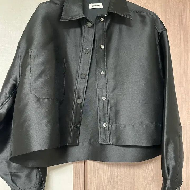 [BUNJANG] Sandro Tonal Stripe Shirt Jacket - Size 36 / 산드로 sandro 톤온톤 셔츠 자켓 36 새상품