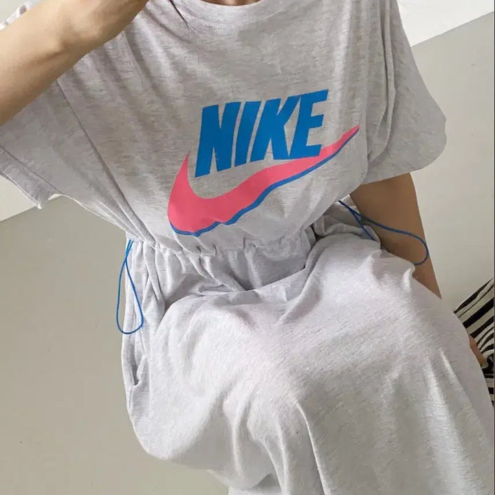 [BUNJANG] Nike Swoosh Long Dress / 스우시 반팔 롱 원피스