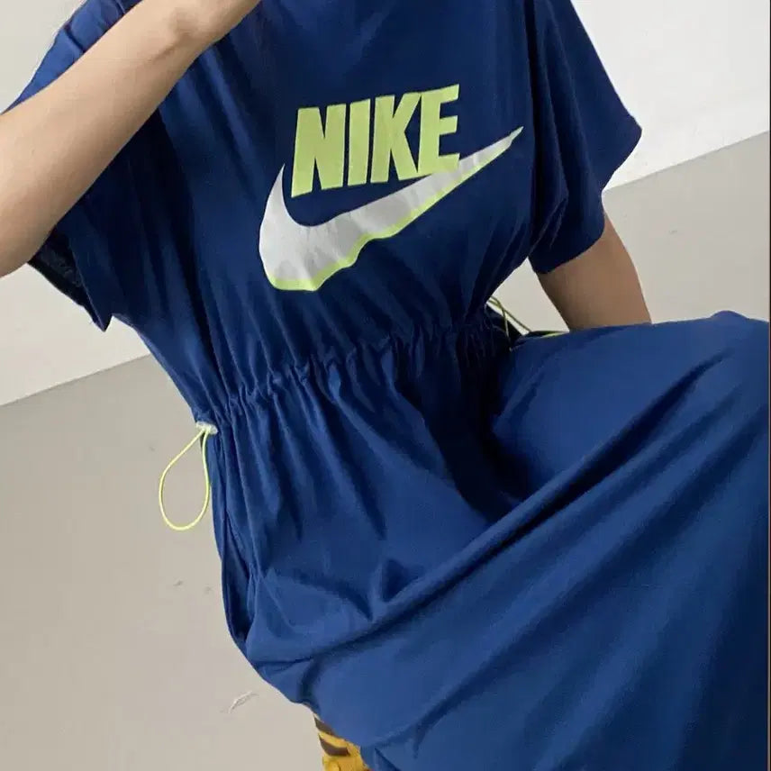 [BUNJANG] Nike Swoosh Long Dress / 스우시 반팔 롱 원피스
