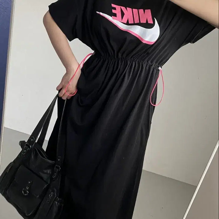 [BUNJANG] Nike Swoosh Long Dress / 스우시 반팔 롱 원피스