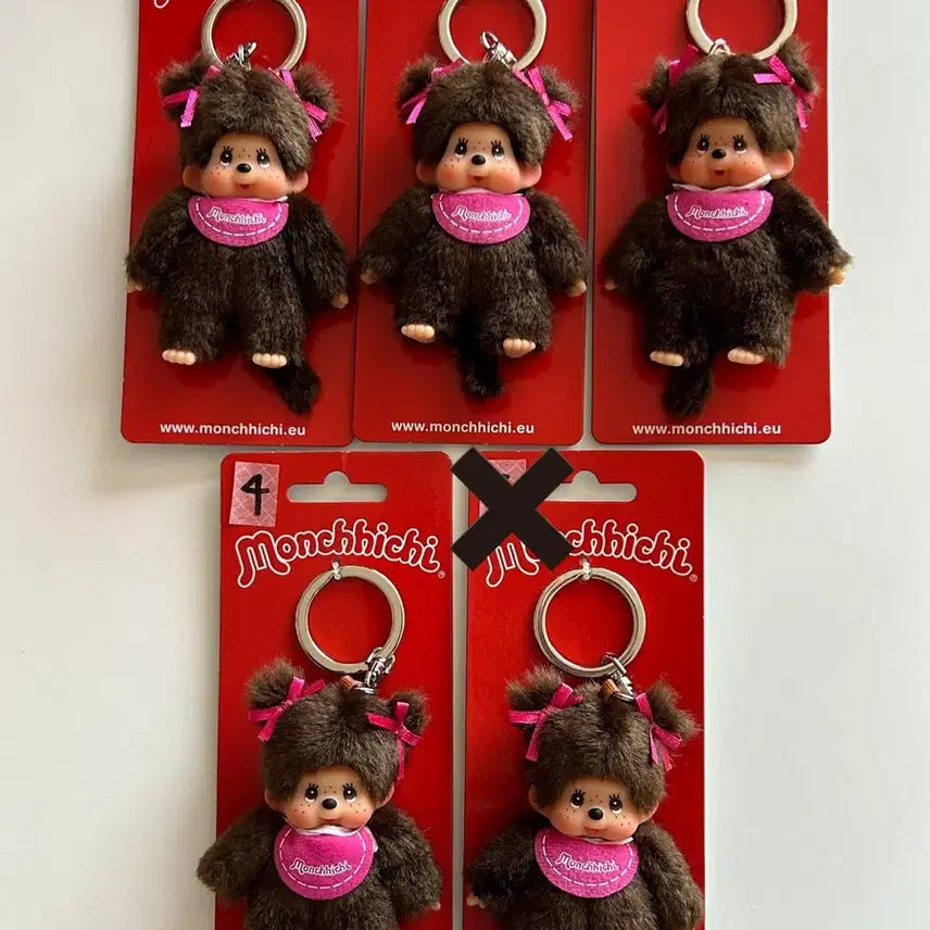 [BUNJANG] Monchhichi Europe Limited Edition Keyring Pink Ribbon (New) / 유럽 한정 몬치치 키링 (핑크 리본) 새상품 (판매&amp;교환)