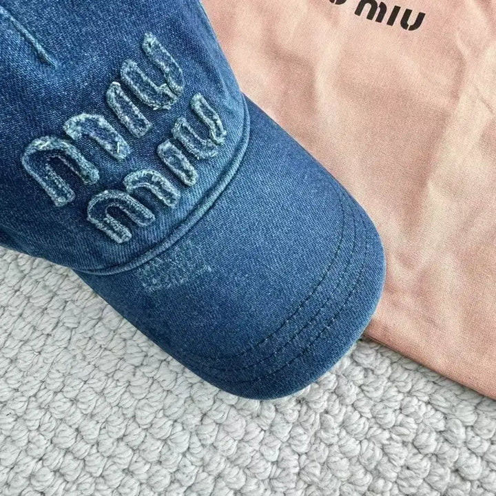 [BUNJANG] Miu Miu Blue Denim Baseball Cap / 미우미우 패션 블루 볼캡