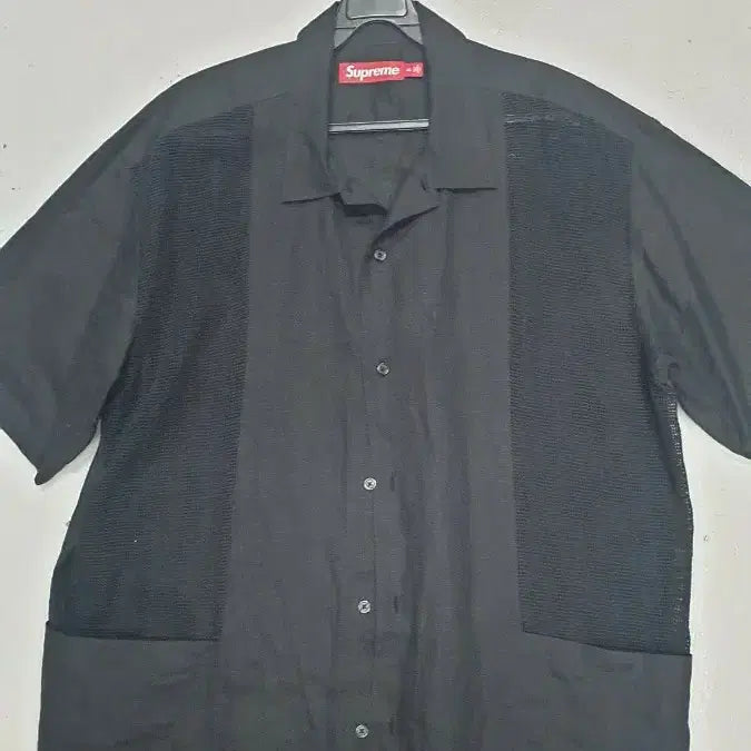 [BUNJANG] Supreme Black Linen Blend Shirt SS24 XL / 슈프림 블랙 린넨 혼방 셔츠  SS24  XL