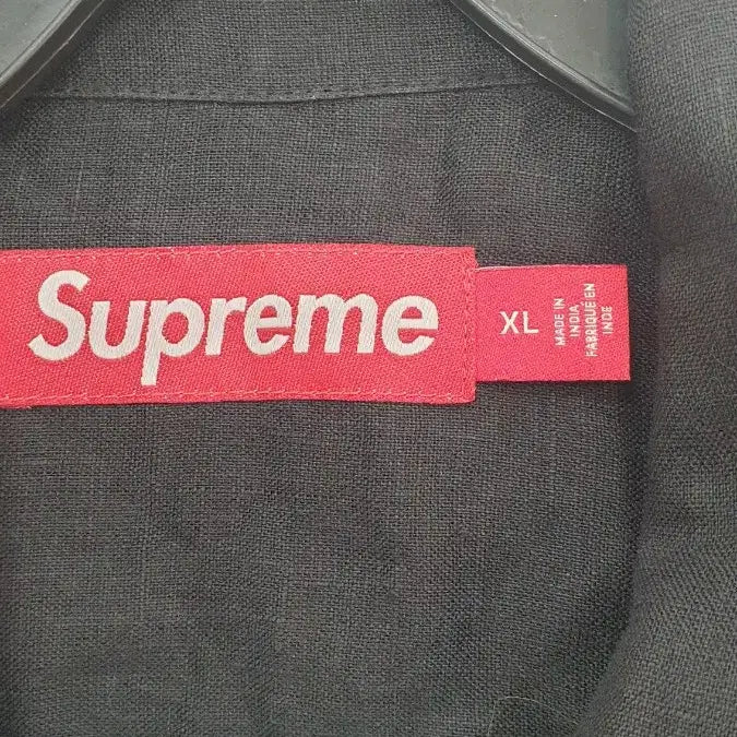[BUNJANG] Supreme Black Linen Blend Shirt SS24 XL / 슈프림 블랙 린넨 혼방 셔츠  SS24  XL