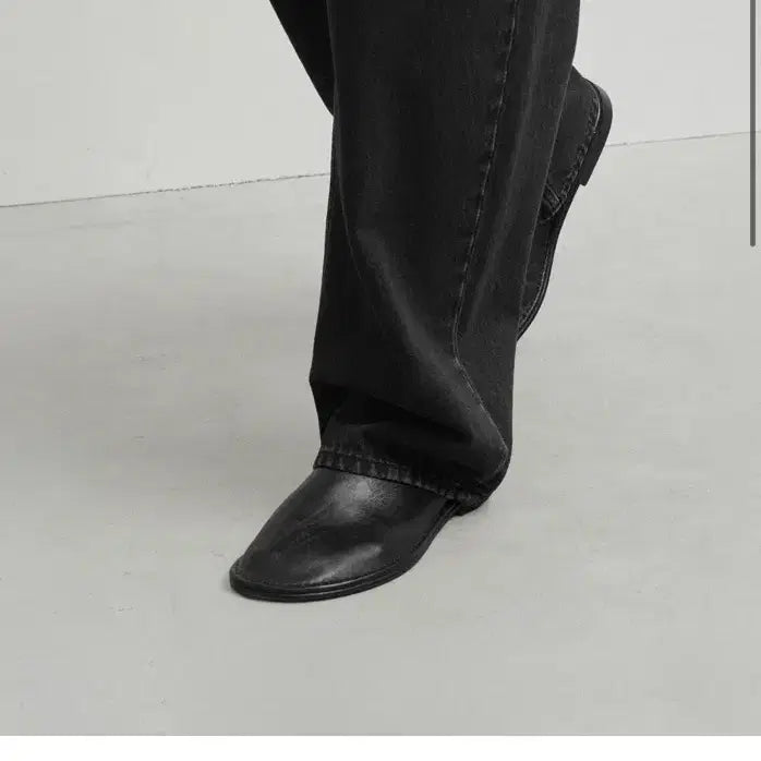 [BUNJANG] Brownout Leather Babouche Loafers Black Size 43 / 브라운야드 가죽 바부슈 로퍼 블랙 43사이즈