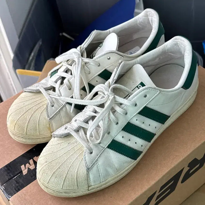 [BUNJANG] Adidas Superstar Sneakers White/Green Size 270 / 아디다스 슈퍼스타 270