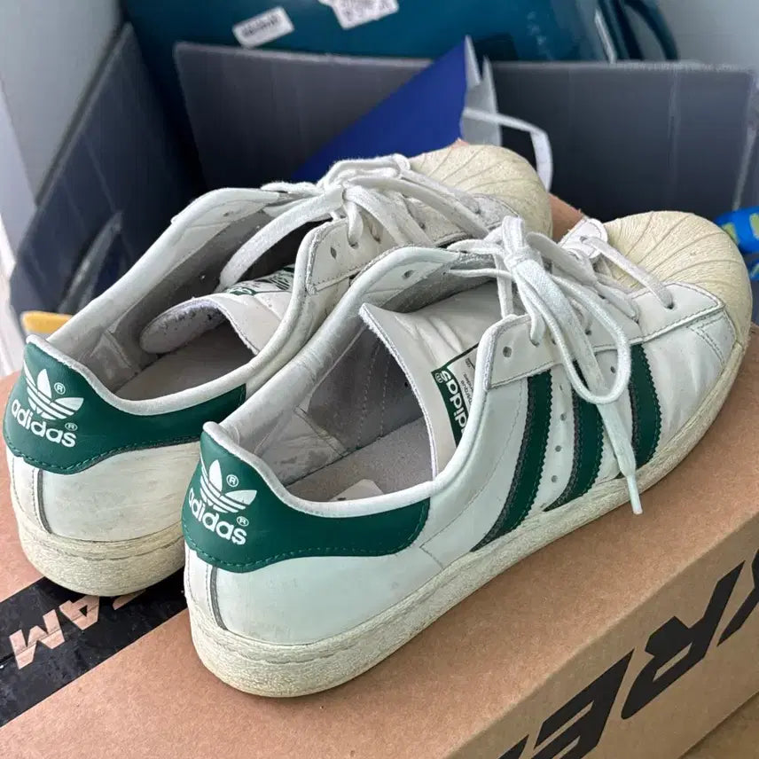 [BUNJANG] Adidas Superstar Sneakers White/Green Size 270 / 아디다스 슈퍼스타 270