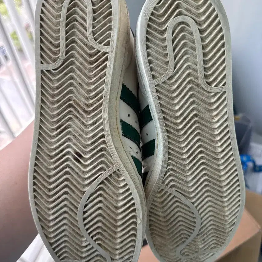[BUNJANG] Adidas Superstar Sneakers White/Green Size 270 / 아디다스 슈퍼스타 270