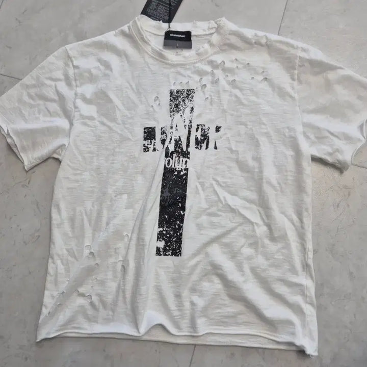 [BUNJANG] Roaringrad Cross Slub T-shirt White L / 로어링라드 크로스 데미지 슬럽 티셔츠 화이트 L