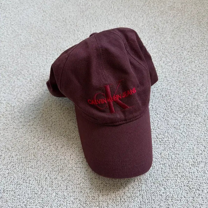 [BUNJANG] Calvin Klein Burgundy Cotton Baseball Cap / 캘빈클라인 볼캡
