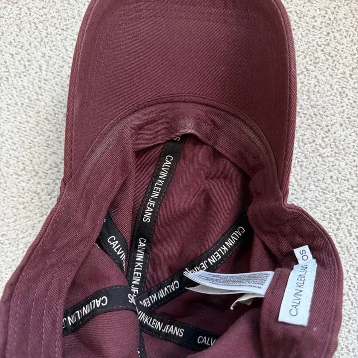 [BUNJANG] Calvin Klein Burgundy Cotton Baseball Cap / 캘빈클라인 볼캡