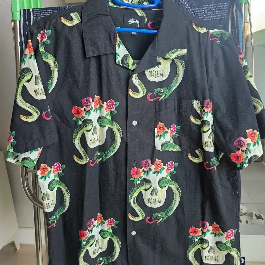 [BUNJANG] Stussy Skull Pattern Shirt / stussy 해골 패턴 셔츠