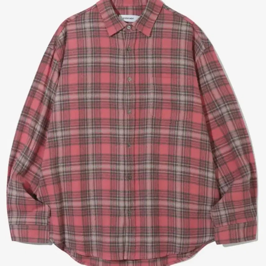 [BUNJANG] Base Moment Flannel Plaid Check Shirt Pink L / 베이스모먼트 - 플란넬 플레이드 체크 셔츠 핑크 L