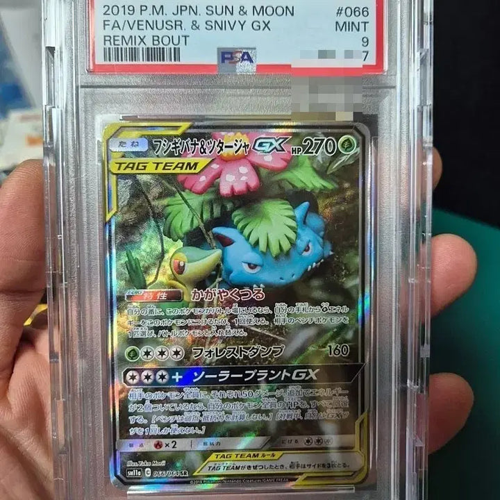 [BUNJANG] Venusaur &amp; Snivy Tag Team Special Illustration PSA 9 Pokemon Card / 일판 이상해꽃 주리비얀 태그 특일 PSA9 포켓몬카드 등급카드 등카