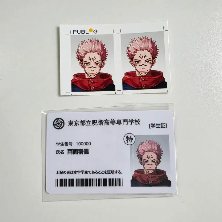 [BUNJANG] Jujutsu Kaisen Sukuna Student ID &amp; ID Photo Set / 주술회전 스쿠나 학생증 증명사진