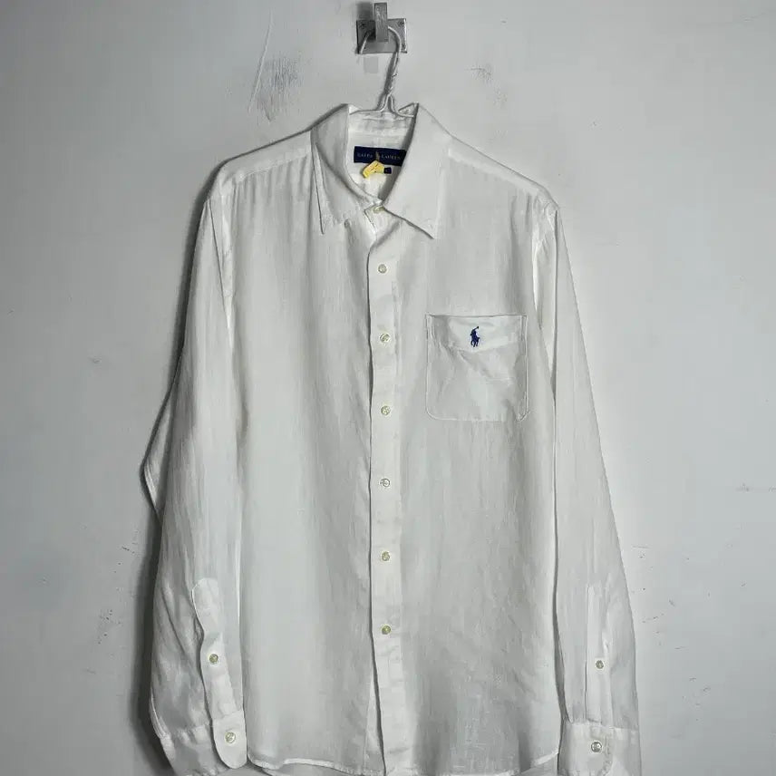 [BUNJANG] Polo Ralph Lauren White Linen Shirt / 폴로 랄프로렌 화이트 린넨 셔츠