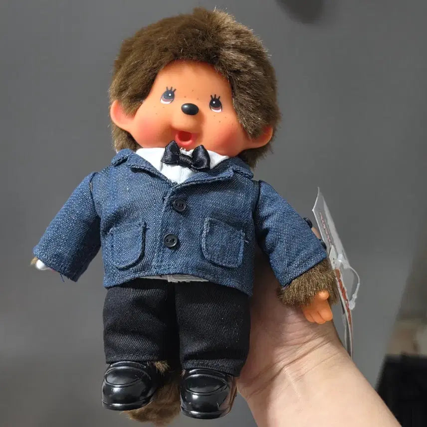 [BUNJANG] Monchhichi Doll Denim Suit Tuxedo Plush / 몬치치 인형 데님 정장 턱시도 봉제인형