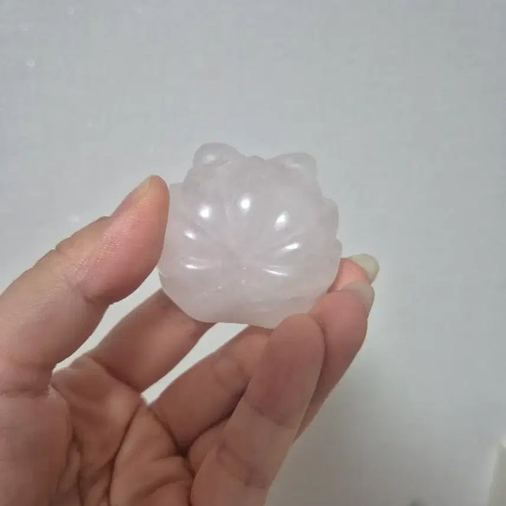[BUNJANG] Milky Rose Quartz Gumiho Carving / 밀키로즈쿼츠 구미호카빙
