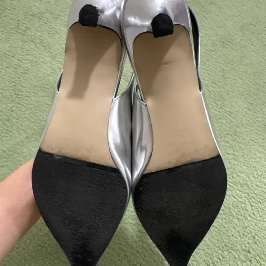 [BUNJANG] Selina Handmade Slingback Shoes - Silver Cubic Embellishment / 수제화 슬링백235