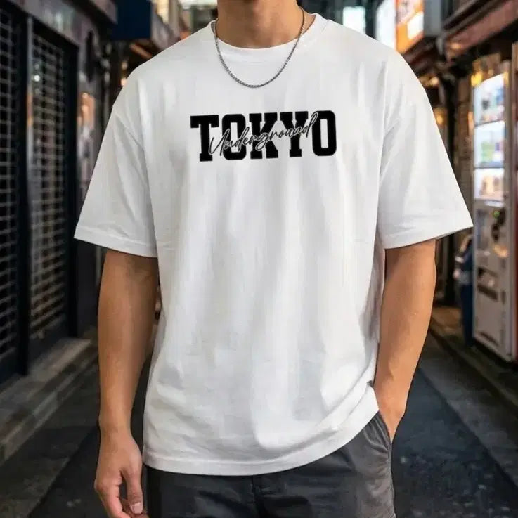 [BUNJANG] White Cotton T-Shirt Car Print XXL / 새상품 TOKYO 흰색면 티셔츠
