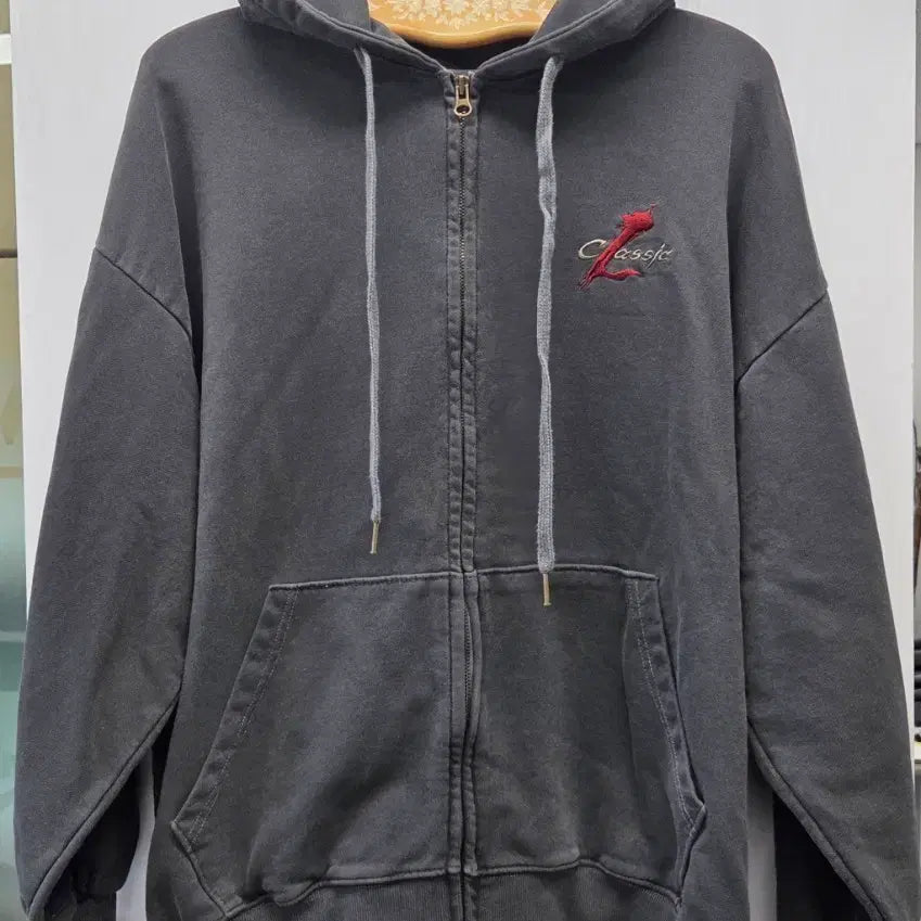 [BUNJANG] Lineage Classic Antares Raid Gray Zip-Up Hoodie / 리니지 클래식 그레이 후드집업 안타라스레이드