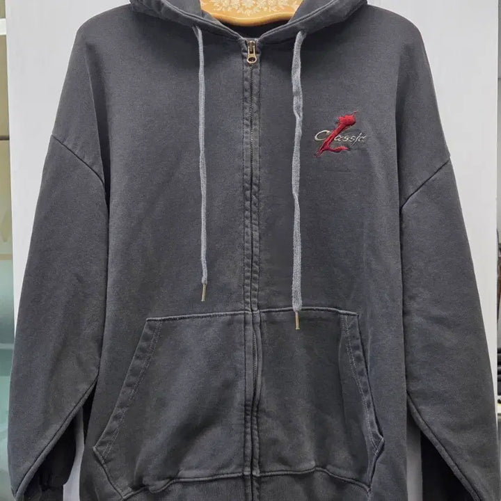 [BUNJANG] Lineage Classic Antares Raid Gray Zip-Up Hoodie / 리니지 클래식 그레이 후드집업 안타라스레이드