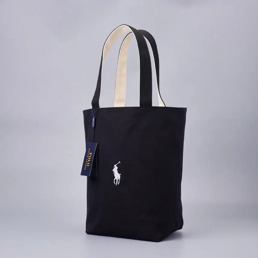[BUNJANG] Polo Ralph Lauren Black Canvas Tote Bag Reversible / 폴로 랄프로렌 블랙 캔버스 토트백 양면사용가능