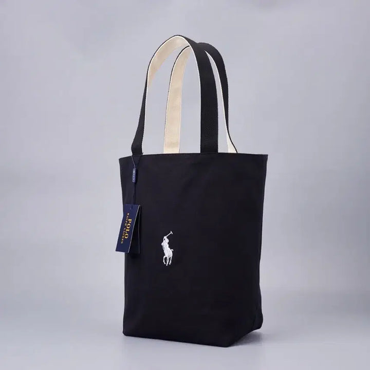 [BUNJANG] Polo Ralph Lauren Black Canvas Tote Bag Reversible / 폴로 랄프로렌 블랙 캔버스 토트백 양면사용가능