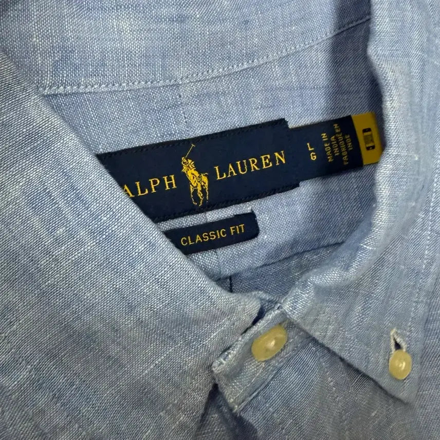 [BUNJANG] Polo Ralph Lauren Linen Shirt Sky Blue L Size / [상태 좋음] 폴로 린넨 셔츠 스카이블루 L 사이즈
