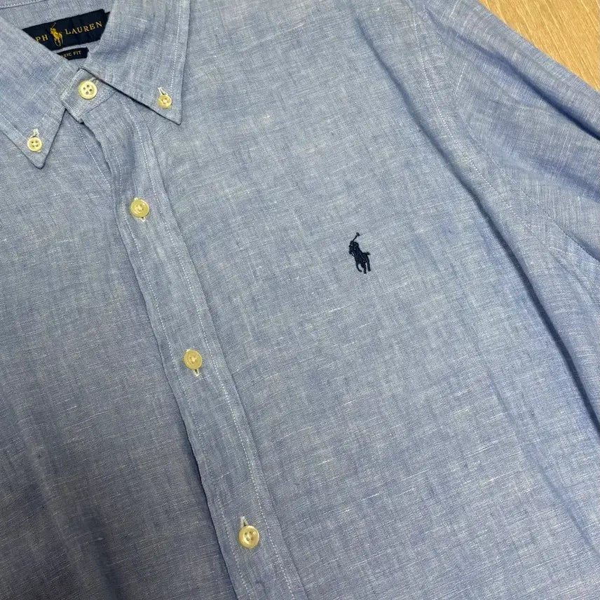 [BUNJANG] Polo Ralph Lauren Linen Shirt Sky Blue L Size / [상태 좋음] 폴로 린넨 셔츠 스카이블루 L 사이즈