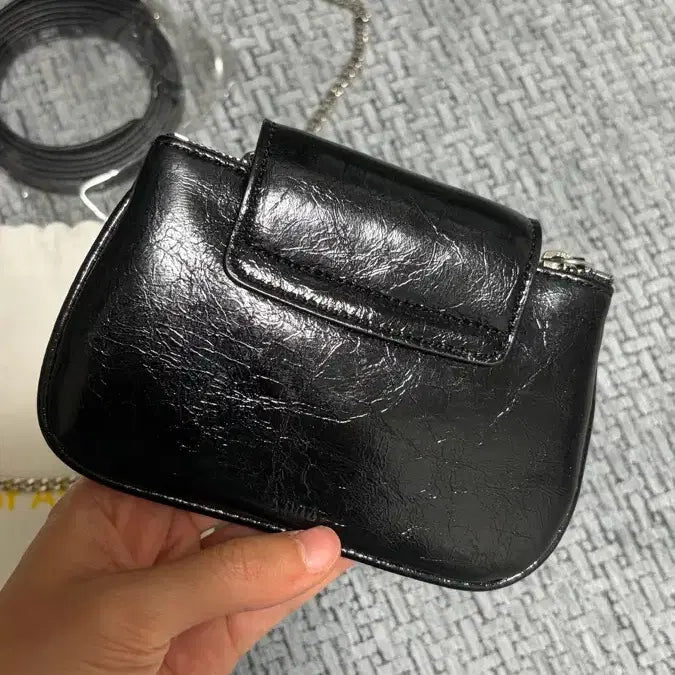[BUNJANG] Apoa Wallet Bag Black with Chain / 아포아 월렛백 블랙 체인 포함