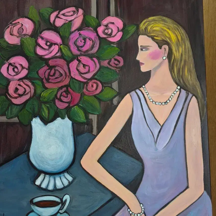 [BUNJANG] Woman in a Violet Dress Oil Painting / 바이올렛 드레스를 입은 여인