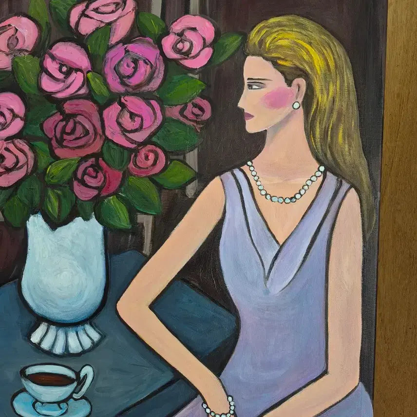 [BUNJANG] Woman in a Violet Dress Oil Painting / 바이올렛 드레스를 입은 여인