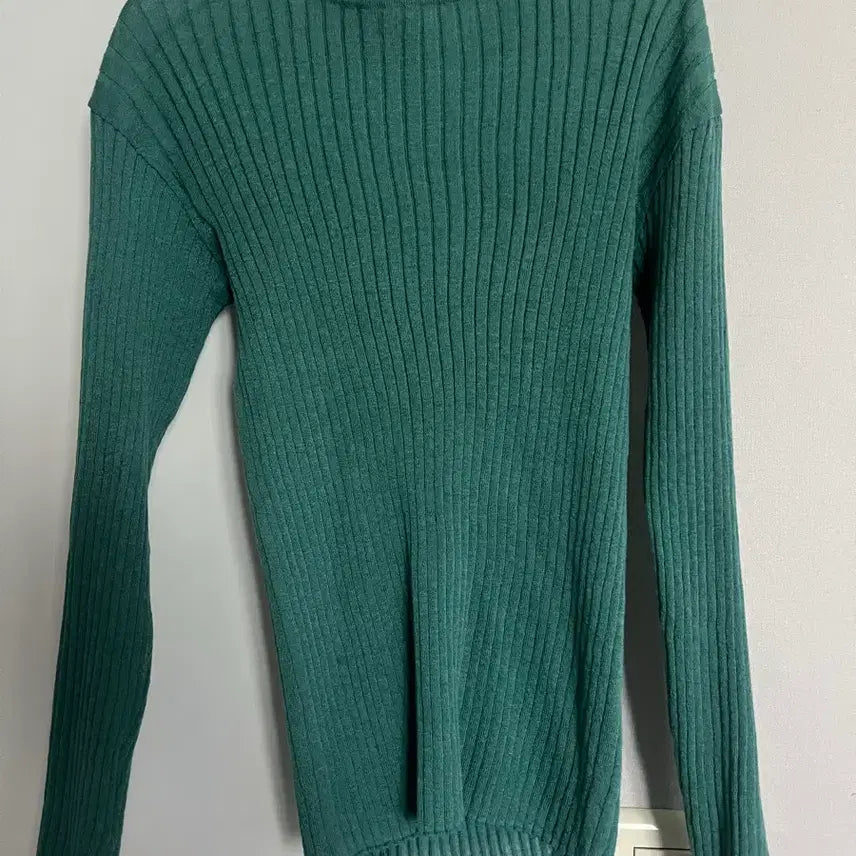 [BUNJANG] Mint Green Ribbed Knit Sweater / 초록색 세로 골지 니트