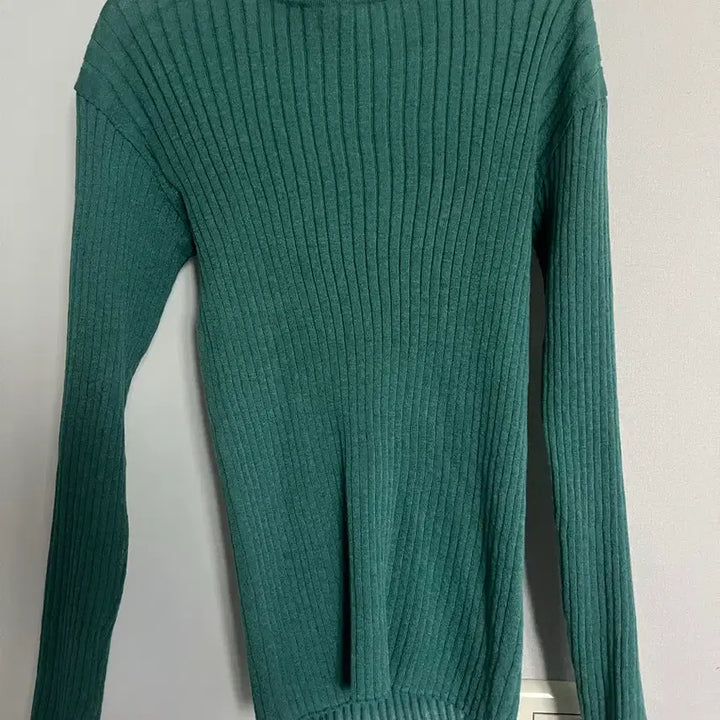 [BUNJANG] Mint Green Ribbed Knit Sweater / 초록색 세로 골지 니트