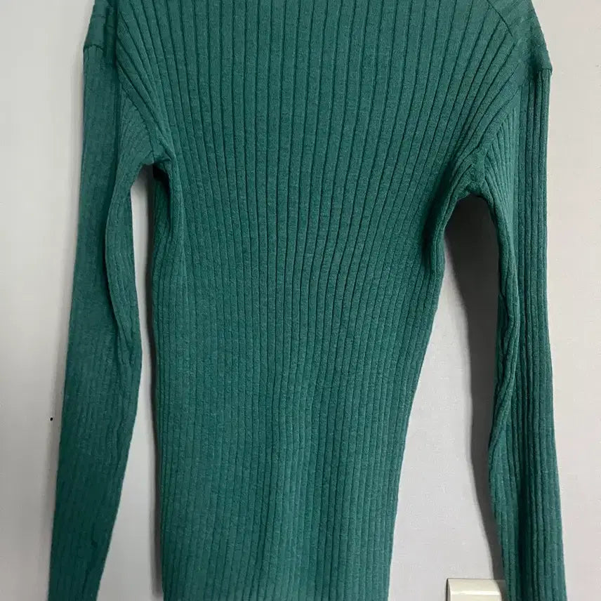 [BUNJANG] Mint Green Ribbed Knit Sweater / 초록색 세로 골지 니트