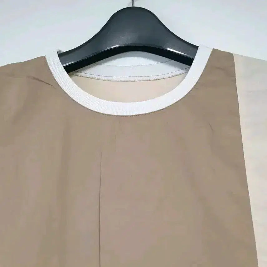 [BUNJANG] Colorblock Layered Short Sleeve T-Shirt / 배색 레이어드 반팔 티셔츠