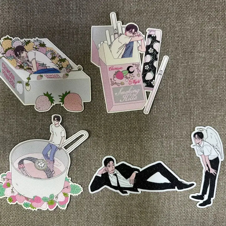 [BUNJANG] Kyosato Thai Carved Illustration &amp; Sticker Set / 가라 파미 쿄사토 태국 조각 일러스트 + 조각 스티커