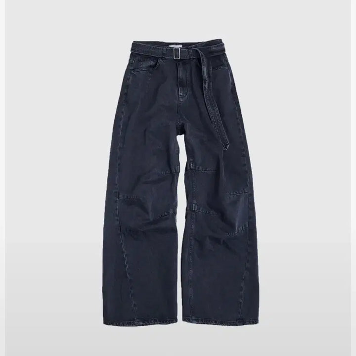 [BUNJANG] 999 Humanity AV Pleated Dyed Denim Pants (Faded Navy) / 999휴머니티 AV 플리츠 다이드 데님 팬츠 (페이디드 네이비) 0사이즈