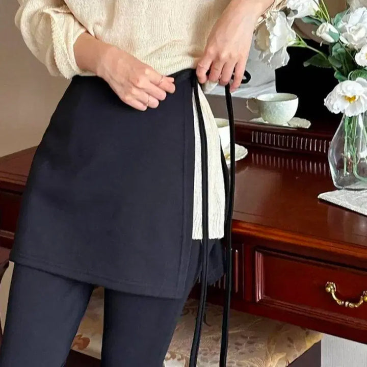 [BUNJANG] Black Wrap Skirt / 블랙 랩스커트