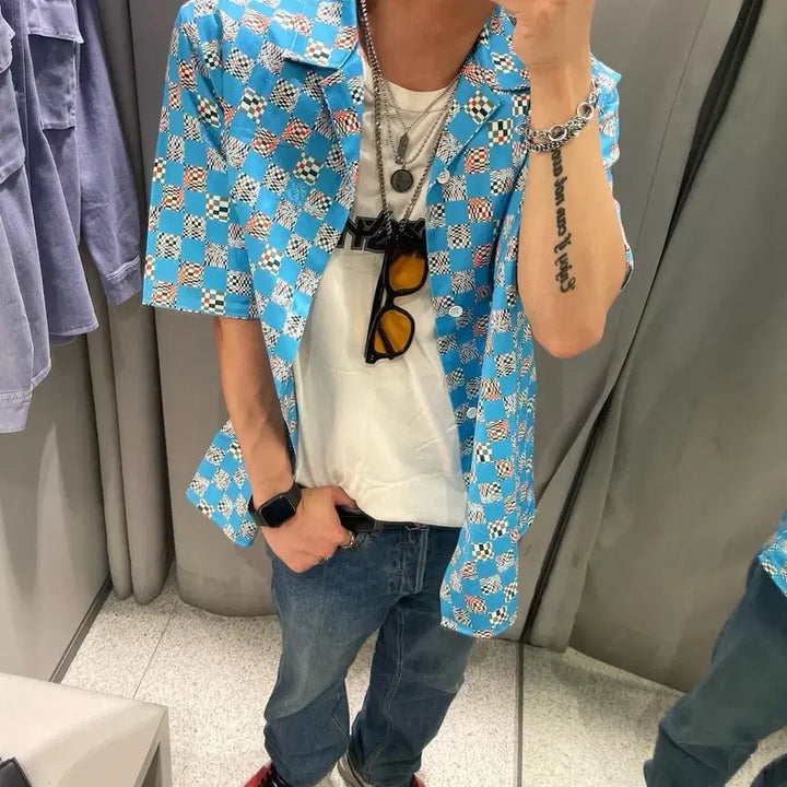 [BUNJANG] Louis Vuitton Hawaiian Shirt / L)정품 루이비통 하와이안 셔츠